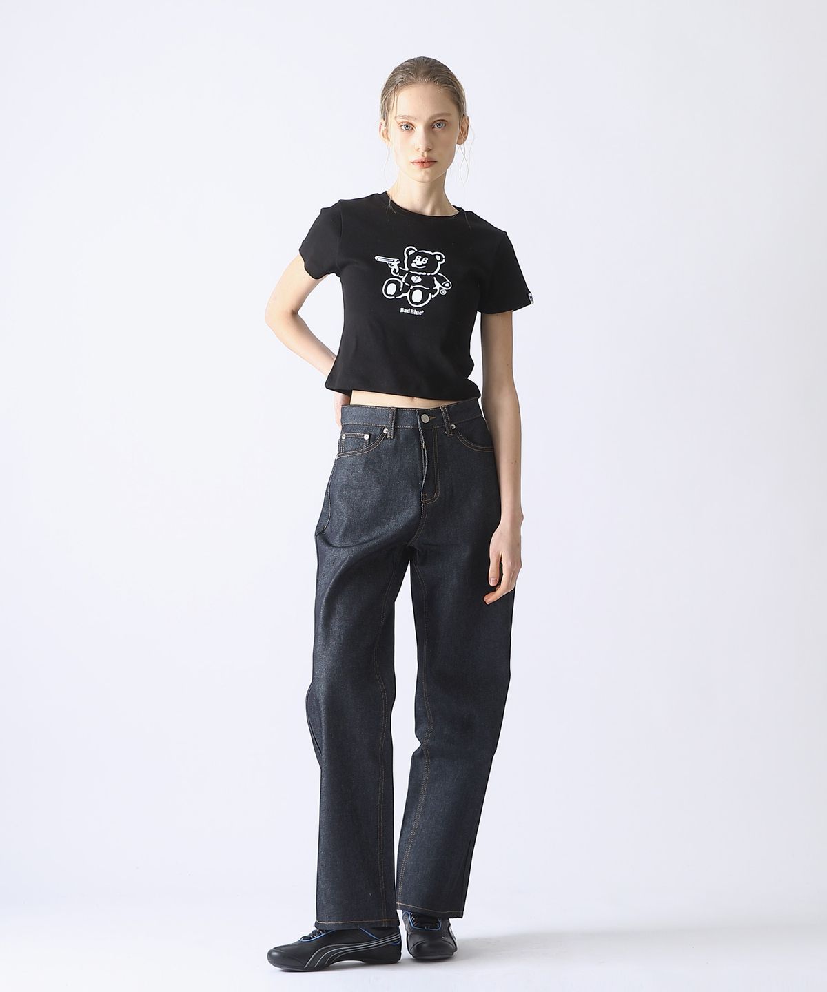 배드블루(BADBLUE) BadBear Slim Tee Black