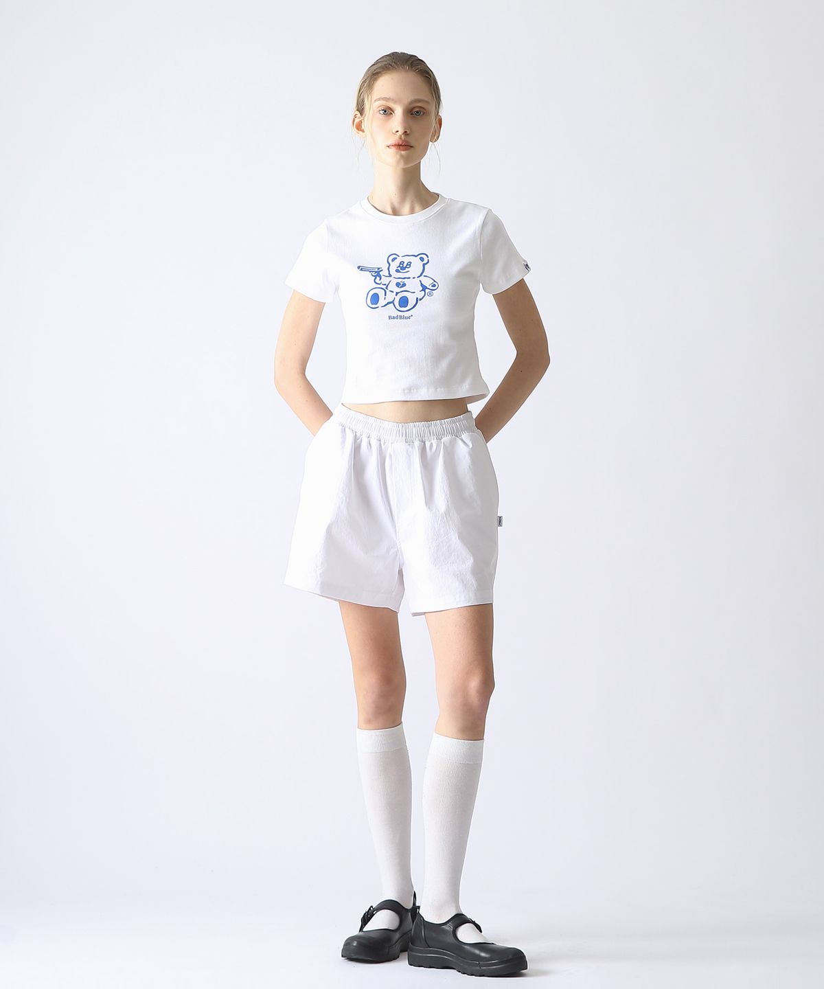 배드블루(BADBLUE) BadBear Slim Tee White