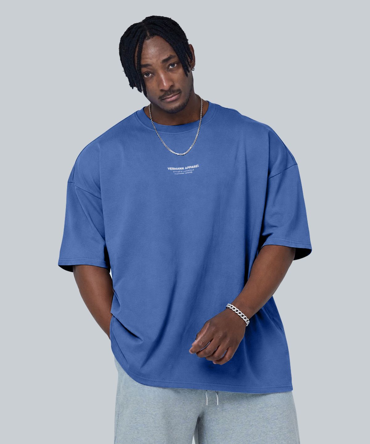베르만 어패럴(VERMANN APPAREL) 스몰로고 오버핏 반팔티