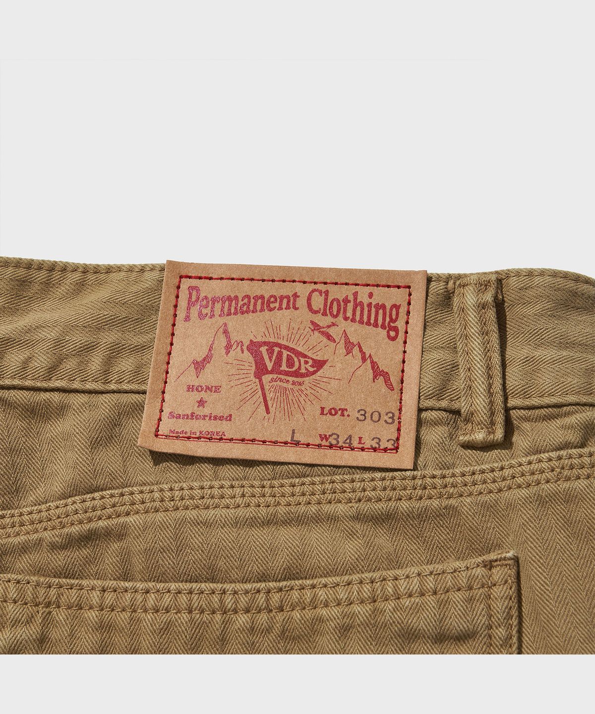 비디알(VDR) Lot 303 HBT DOUBLE KNEE PANTS [Vintage Sand]