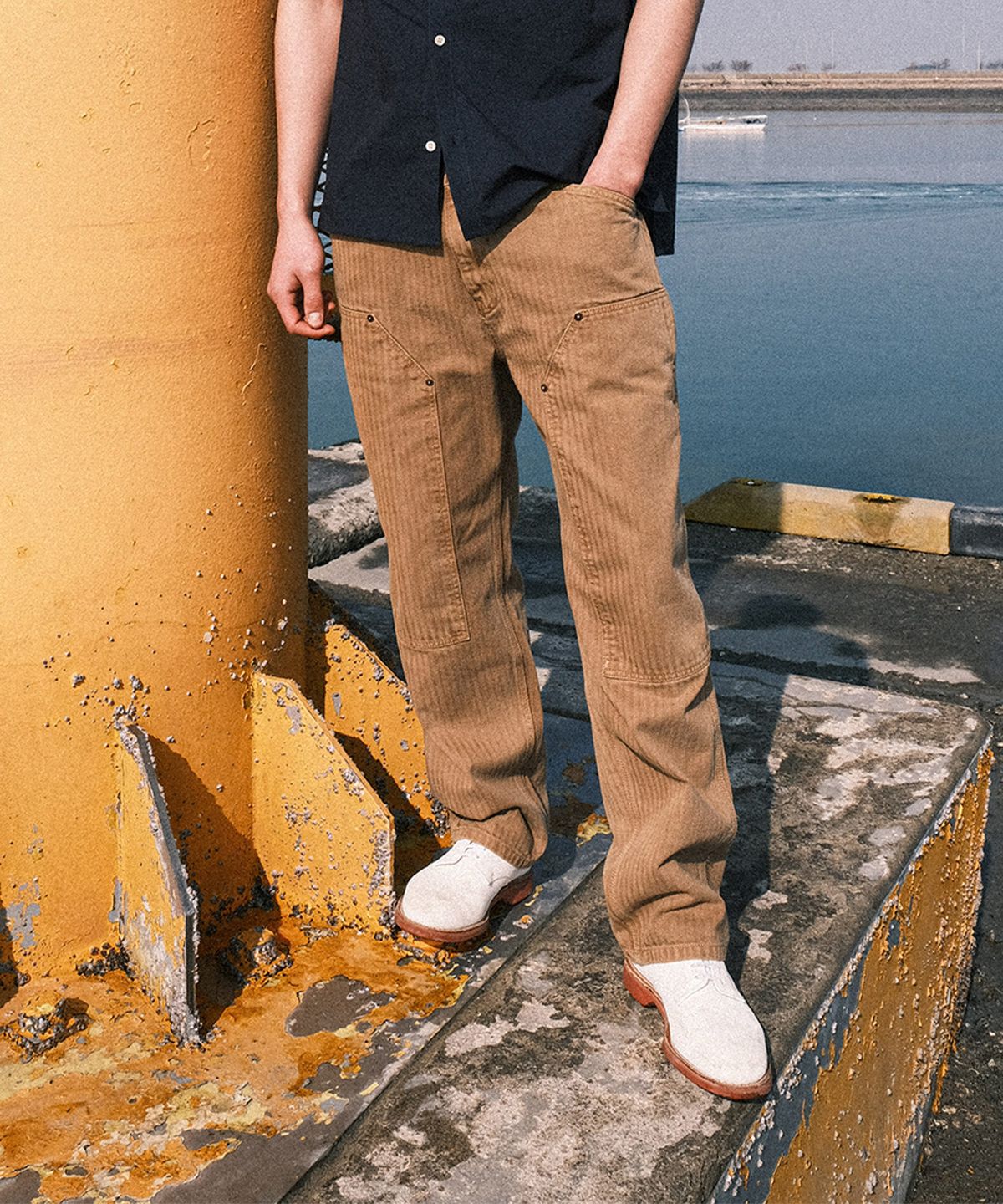 비디알(VDR) Lot 303 HBT DOUBLE KNEE PANTS [Vintage Sand]