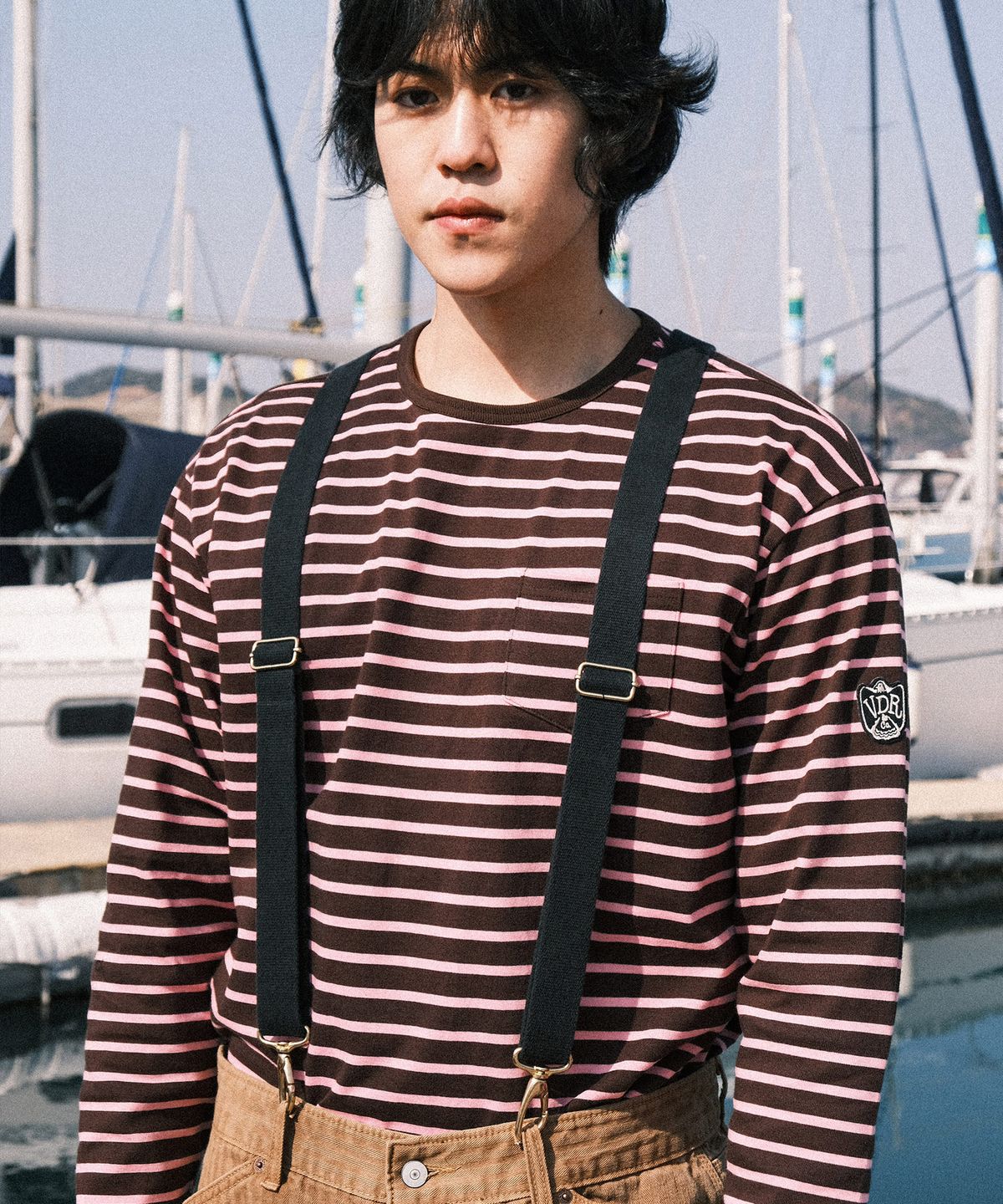 비디알(VDR) BORDER T-SHIRT [Rose Choco]