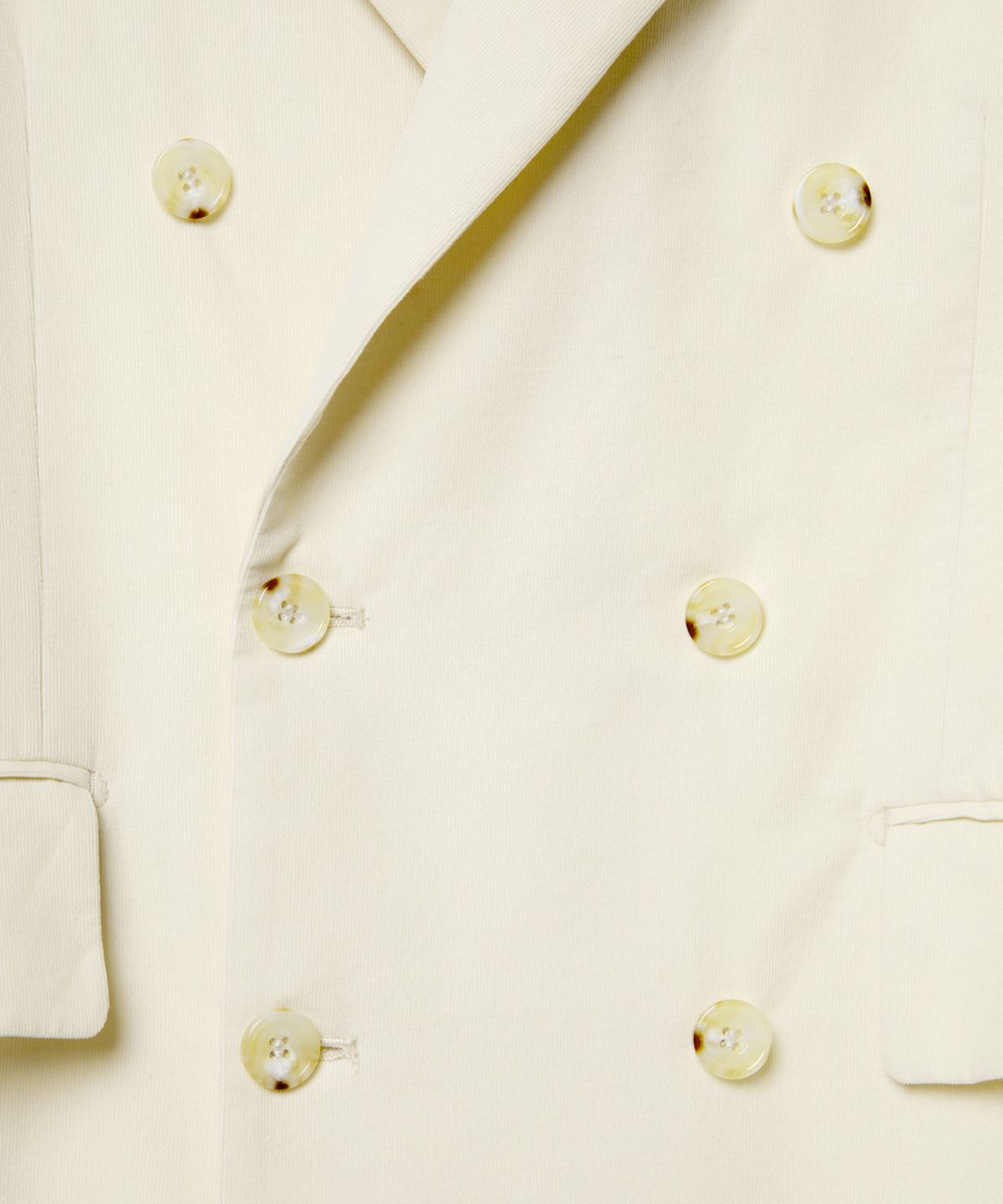 벌스데이수트(BIRTHDAYSUIT) CORDUROY DOUBLE BREASTED JACKET (LIGHT BEIGE)