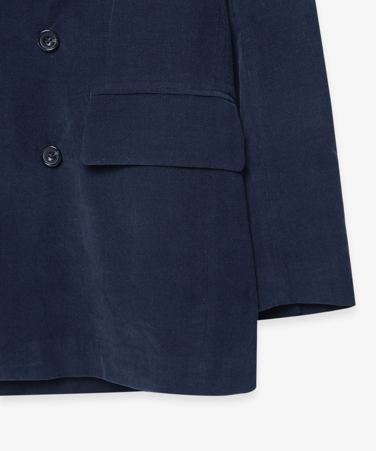 벌스데이수트(BIRTHDAYSUIT) CORDUROY DOUBLE BREASTED JACKET (NAVY)