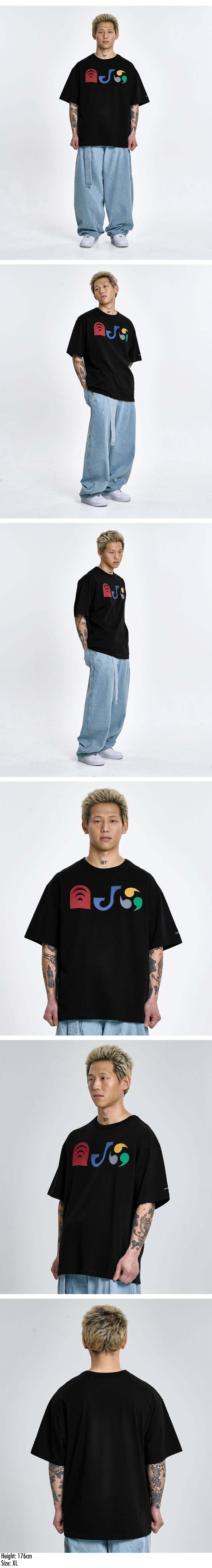 아조바이아조(AJOBYAJO) [PBA] AJO Pictogram Nylon Applique T