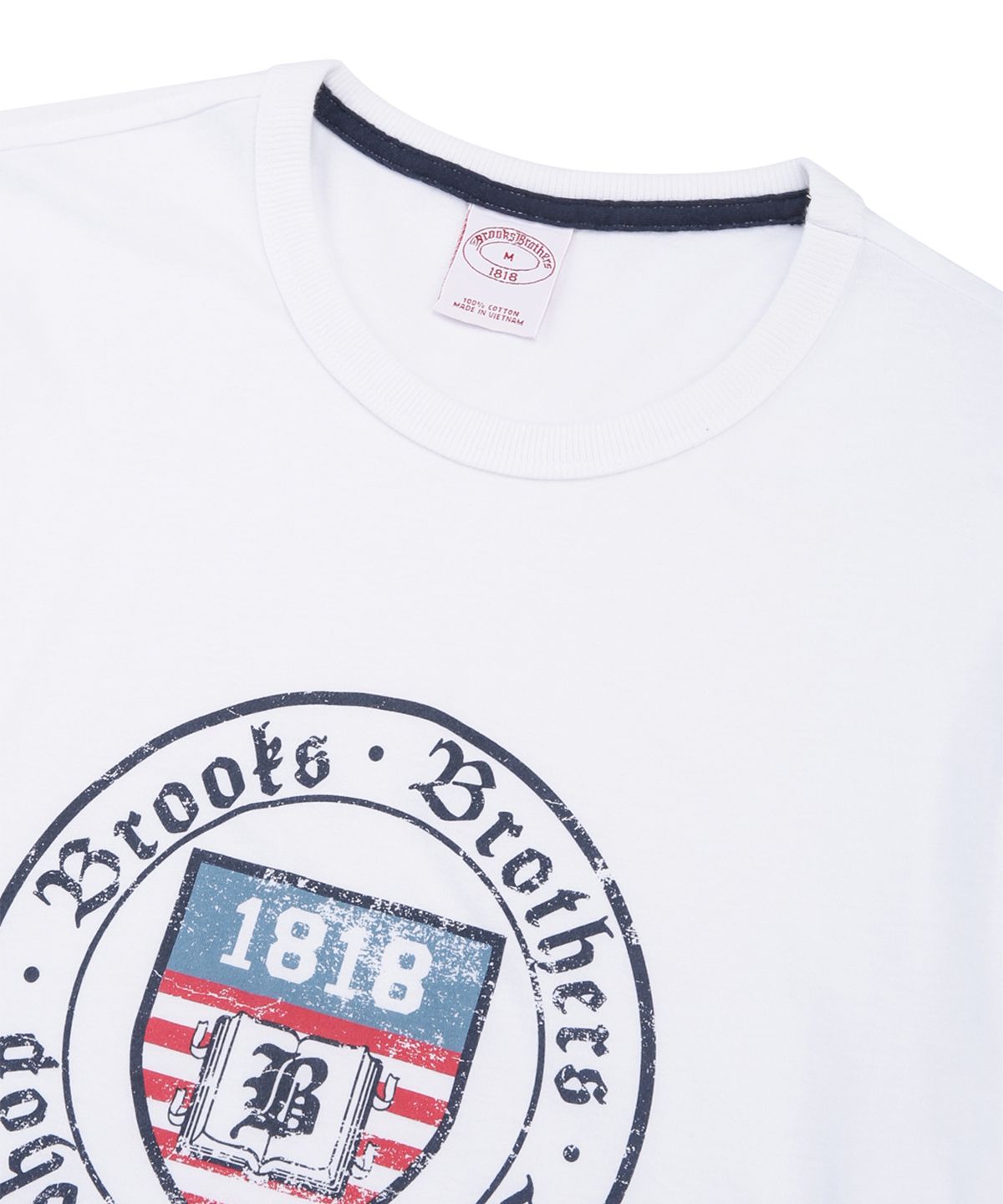 브룩스 브라더스(BROOKS BROTHERS) BB 유니버시티 숏슬리브 그래픽 티셔츠 (화이트) (BBNPMF9400AEM)