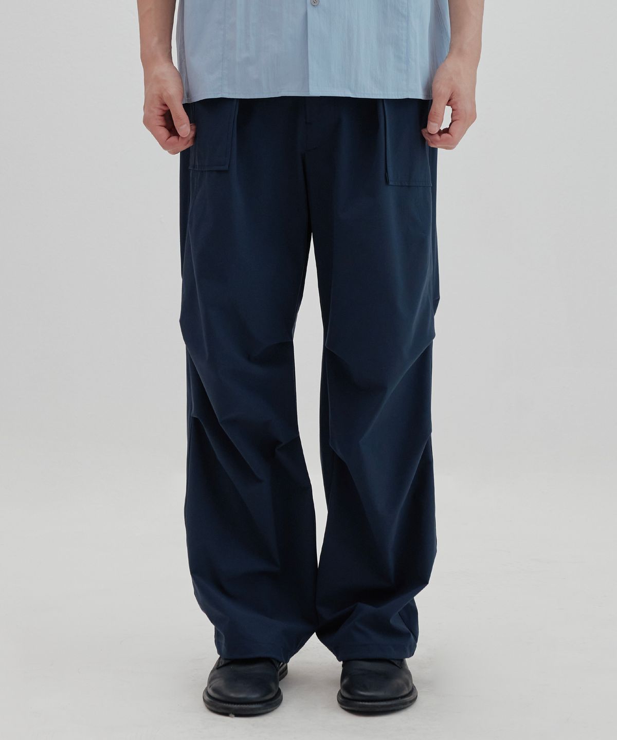 넌블랭크(NONBLANK) 밴딩 퍼티그 팬츠_DARK NAVY