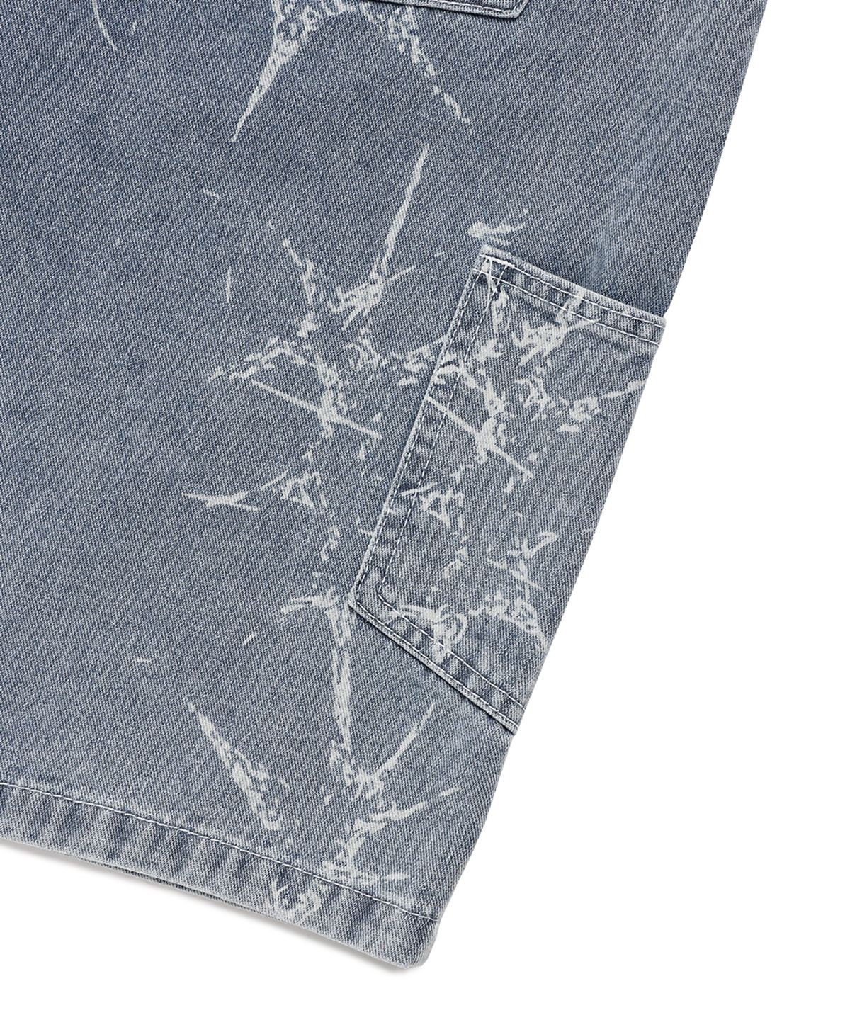 카비시(CAVISH) PRINTED CARPENTER DENIM SHORTS BLUE(CV2EMUD160A)