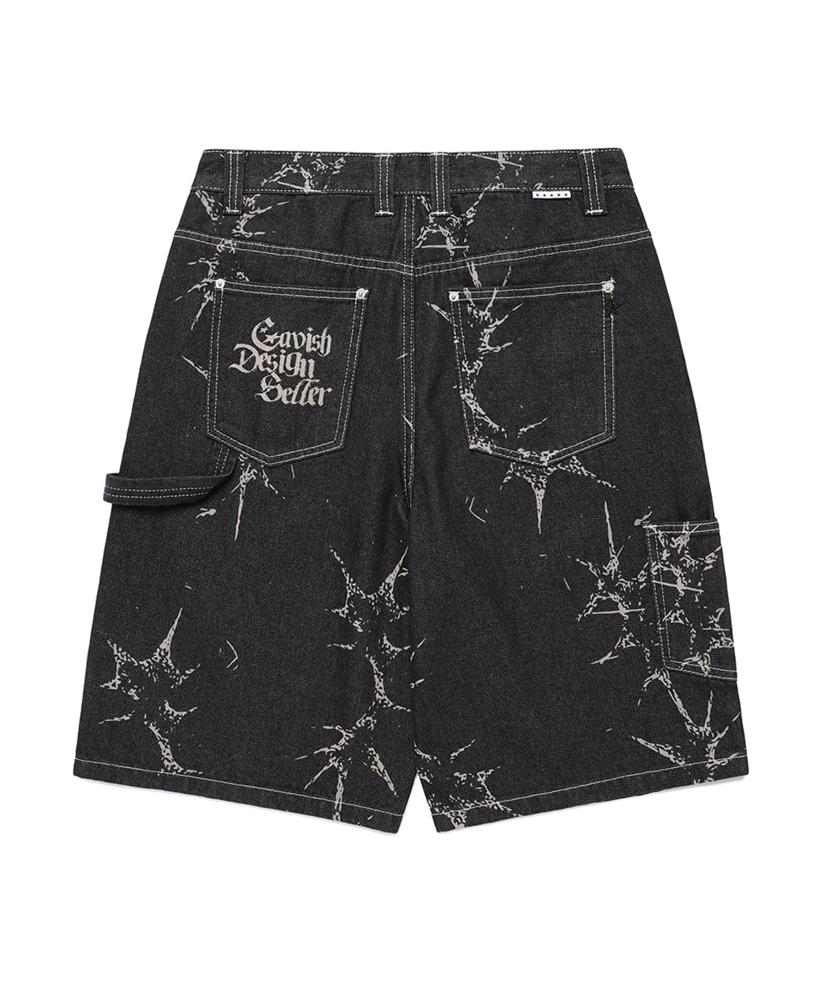 카비시(CAVISH) PRINTED CARPENTER DENIM SHORTS BLACK(CV2EMUD160A)
