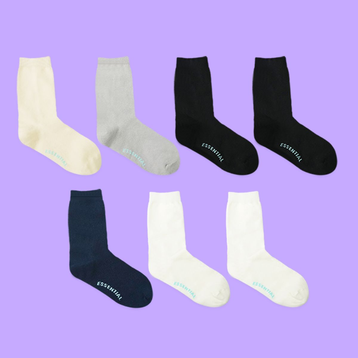 오드삭스(ODDSOCKS) [7PACK] 남녀공용 에센셜 미들삭스 혼합 컬러
