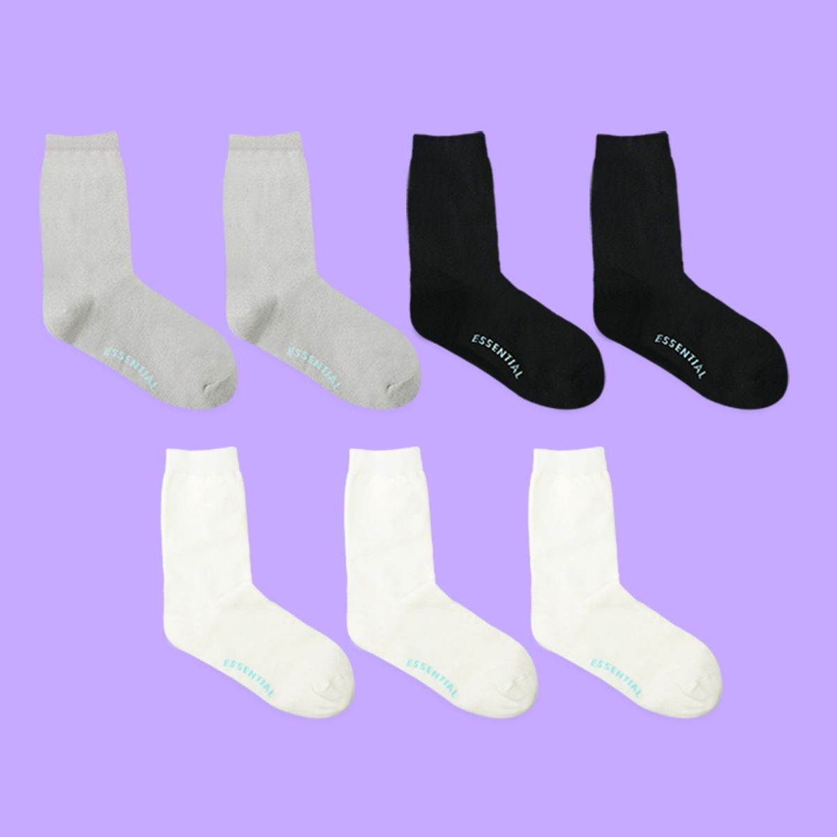 오드삭스(ODDSOCKS) [7PACK] 남녀공용 에센셜 미들삭스 혼합 모노