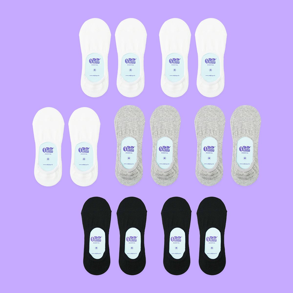 오드삭스(ODDSOCKS) [7PACK] 남녀공용 에센셜 페이크삭스 혼합 모노