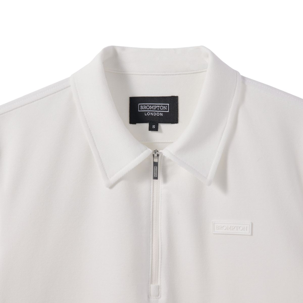 브롬톤 런던(BROMPTON LONDON) W HALF ZIP COLLAR T-SHIRT - WHITE (P242WTS352)