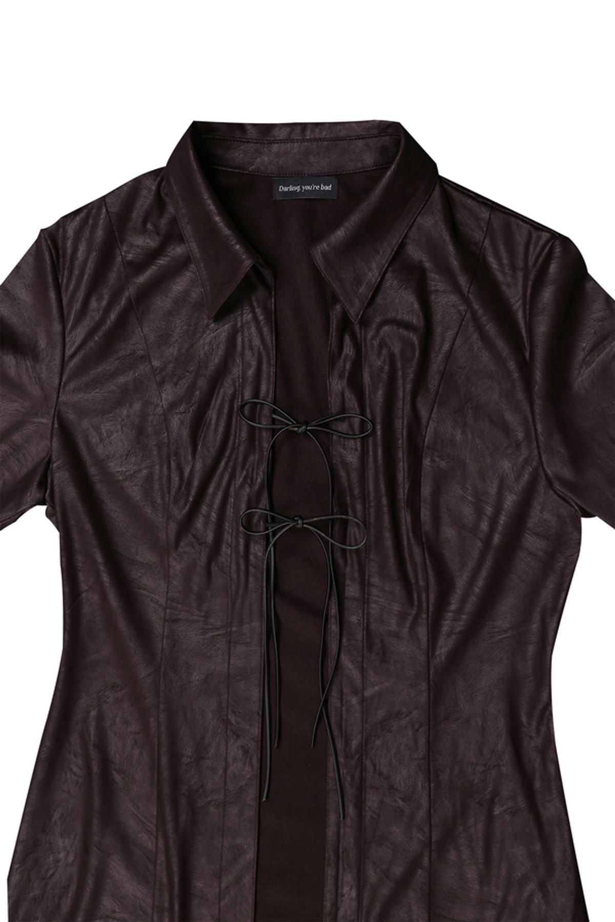 달링유어배드(DARLING, YOU'RE BAD) MAXI LEATHER SHIRT #WINE