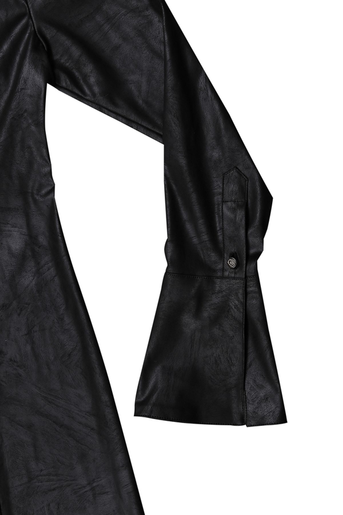 달링유어배드(DARLING, YOU'RE BAD) MAXI LEATHER SHIRT #BLACK