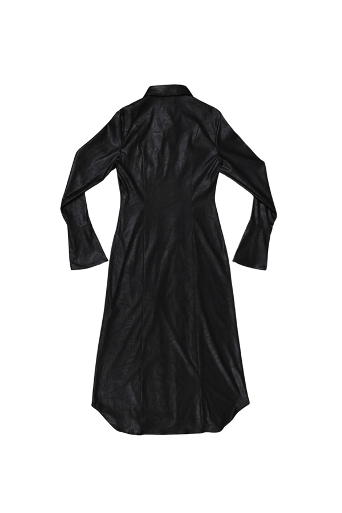 달링유어배드(DARLING, YOU'RE BAD) MAXI LEATHER SHIRT #BLACK