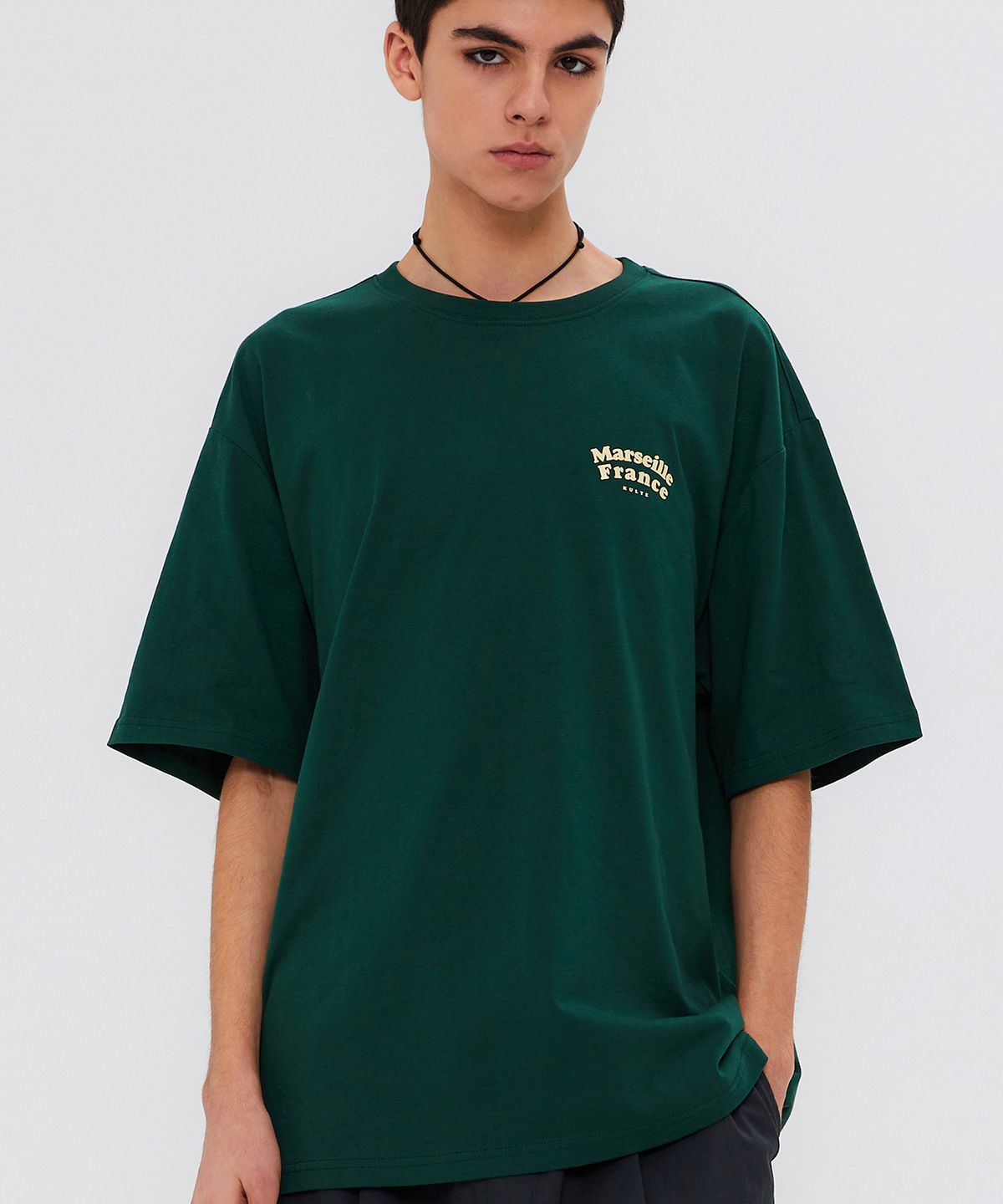 쿨트(KULTE) DOUBLE COLLEGE T-SHIRT GREEN