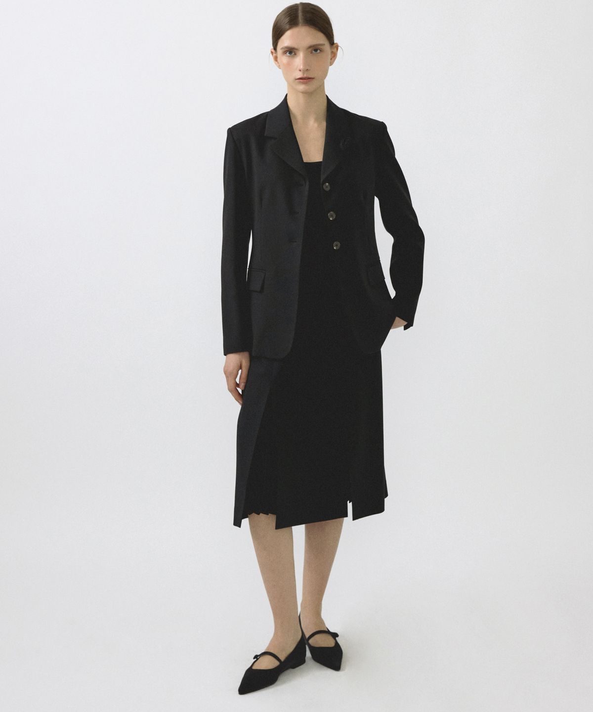 오떼뜨(OCTETTE) PLEAT SLIT MIDI-SK_2COLOR