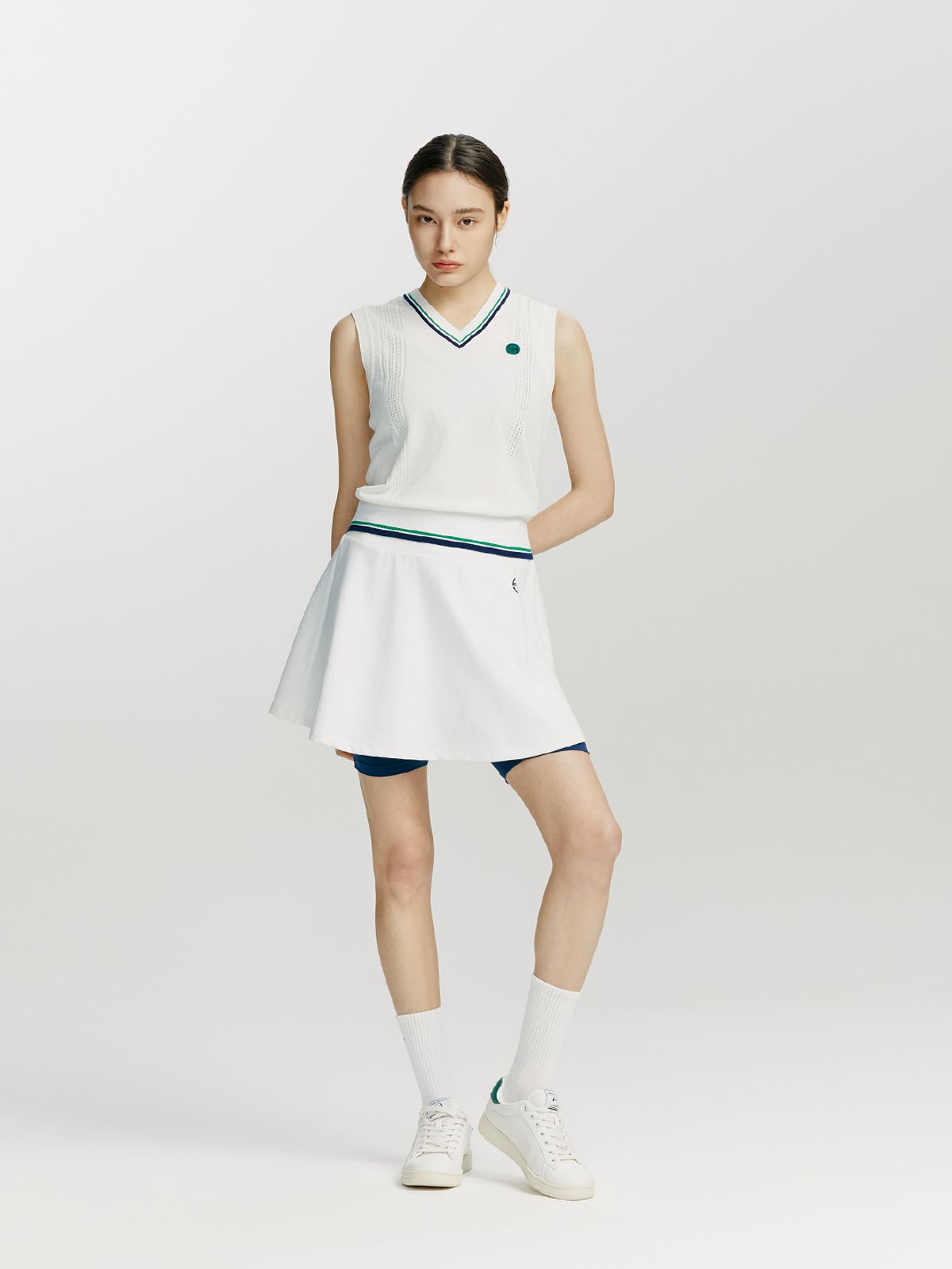 세르지오 타키니(SERGIO TACCHINI) W 프레피 스웨터 베스트 (White)