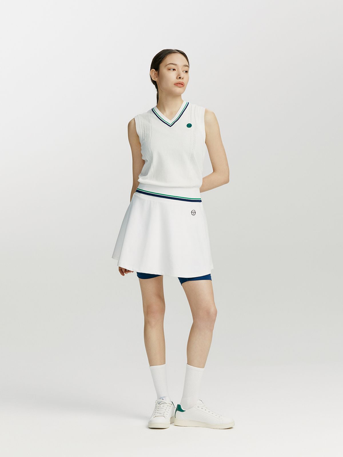 세르지오 타키니(SERGIO TACCHINI) W 프레피 스웨터 베스트 (White)