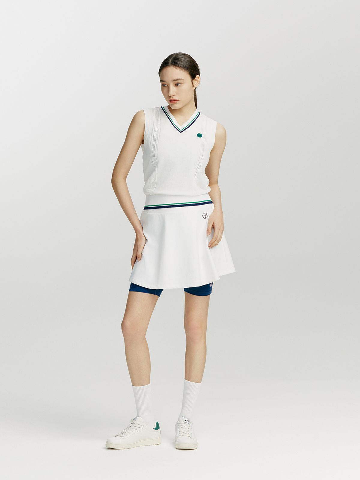 세르지오 타키니(SERGIO TACCHINI) W 프레피 스웨터 베스트 (White)