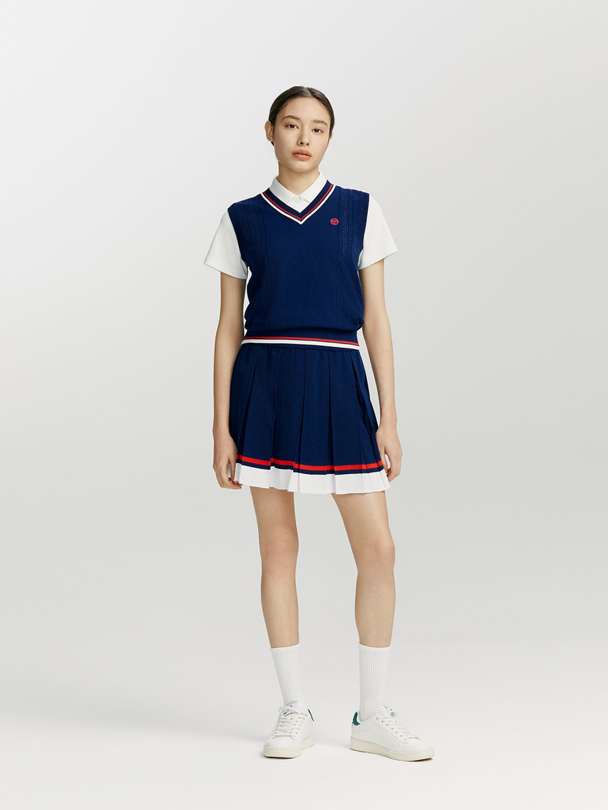 세르지오 타키니(SERGIO TACCHINI) W 프레피 스웨터 베스트 (Navy)
