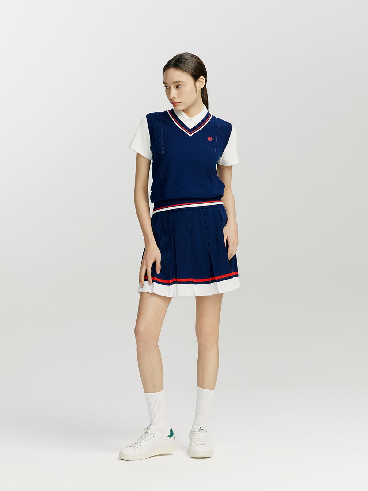 세르지오 타키니(SERGIO TACCHINI) W 프레피 스웨터 베스트 (Navy)