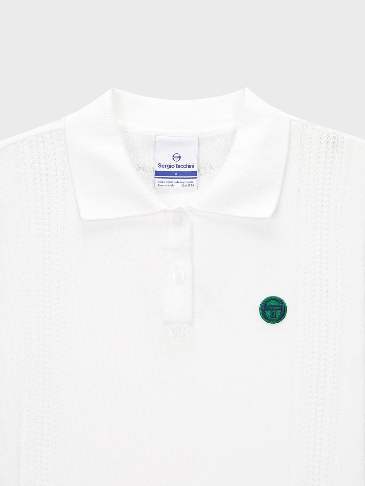 세르지오 타키니(SERGIO TACCHINI) W 프레피 반팔 폴로 스웨터 (White)