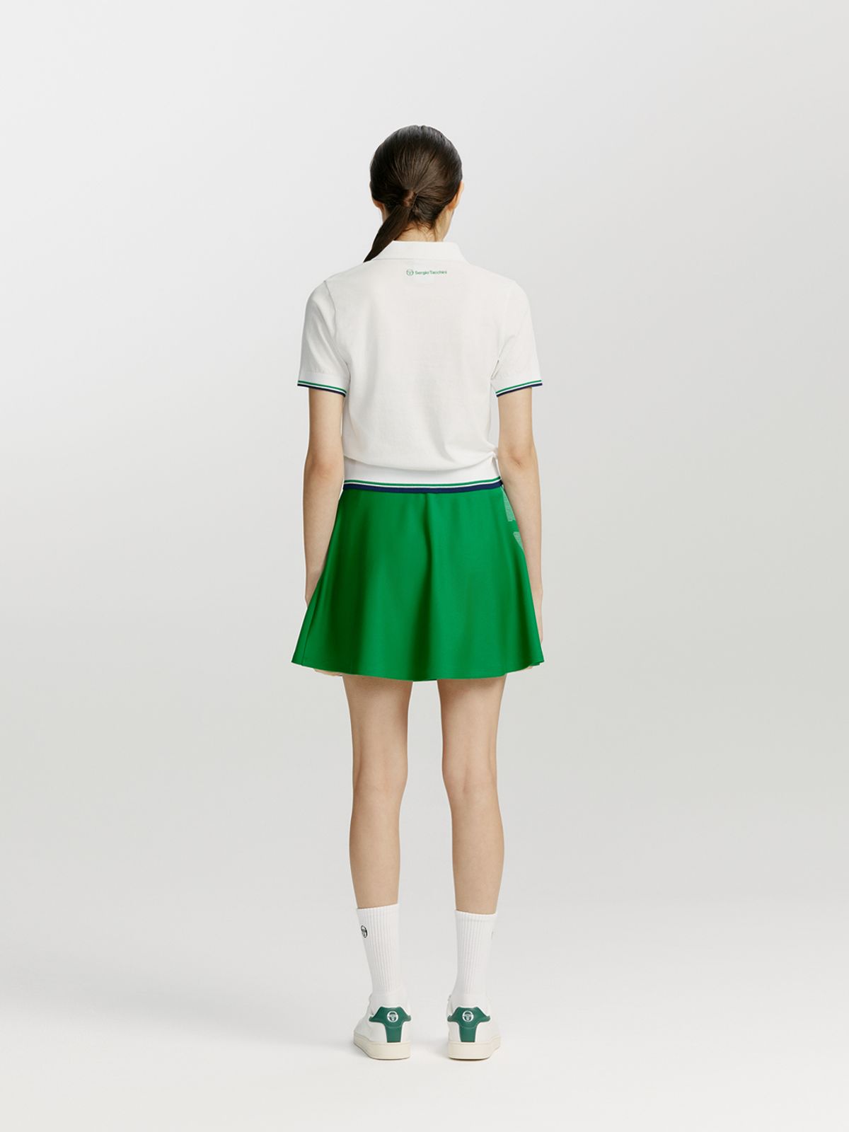 세르지오 타키니(SERGIO TACCHINI) W 프레피 반팔 폴로 스웨터 (White)