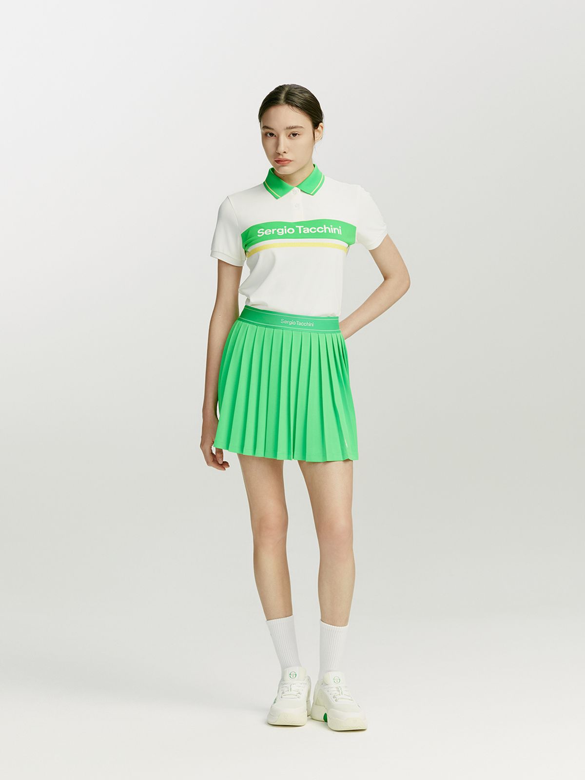 세르지오 타키니(SERGIO TACCHINI) W 고트 다마린도 반팔 폴로 셔츠 (White)