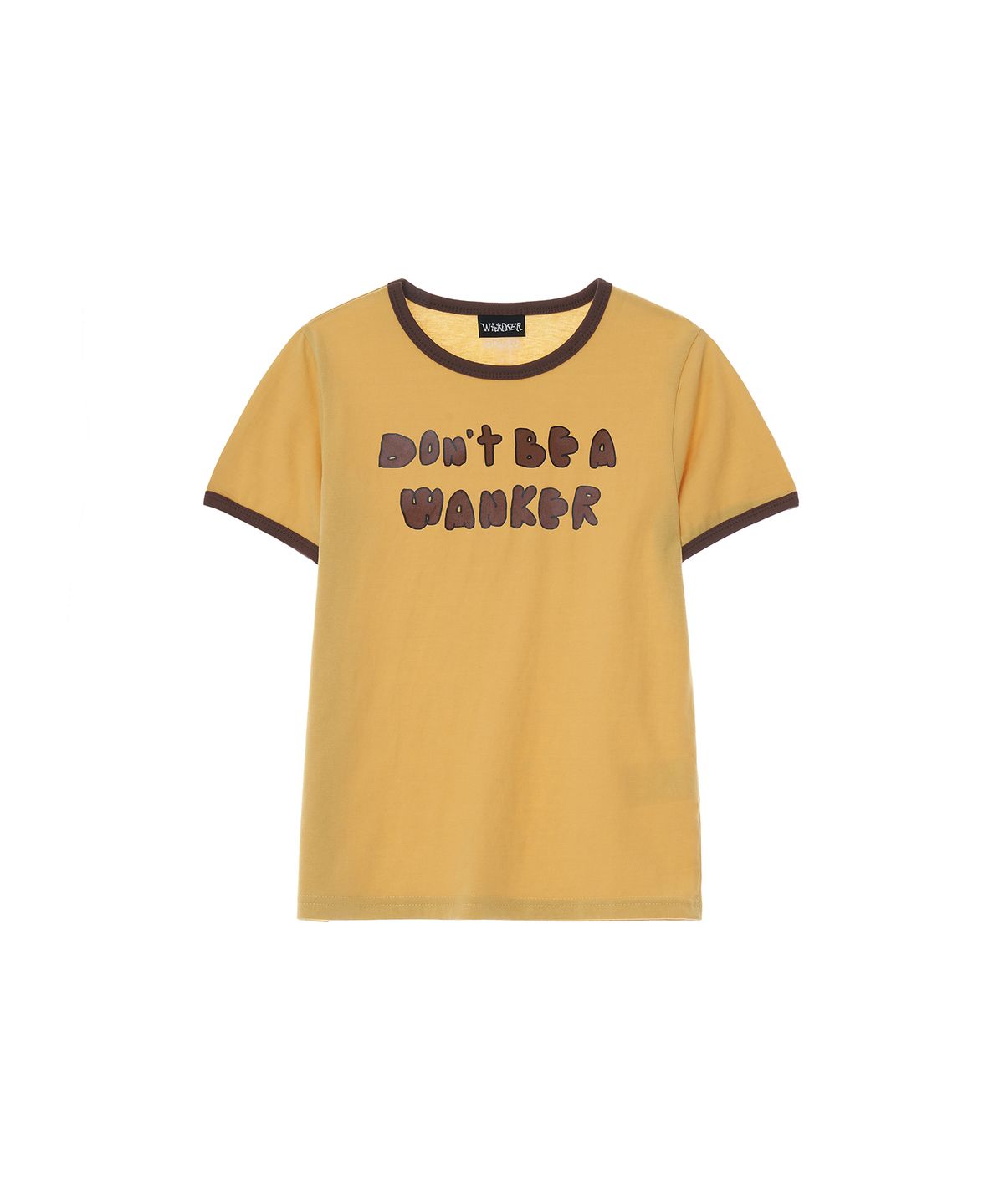 웡커(WANKER) DONT BE A WANKER BABY T-SHIRT YELLOW/BROWN
