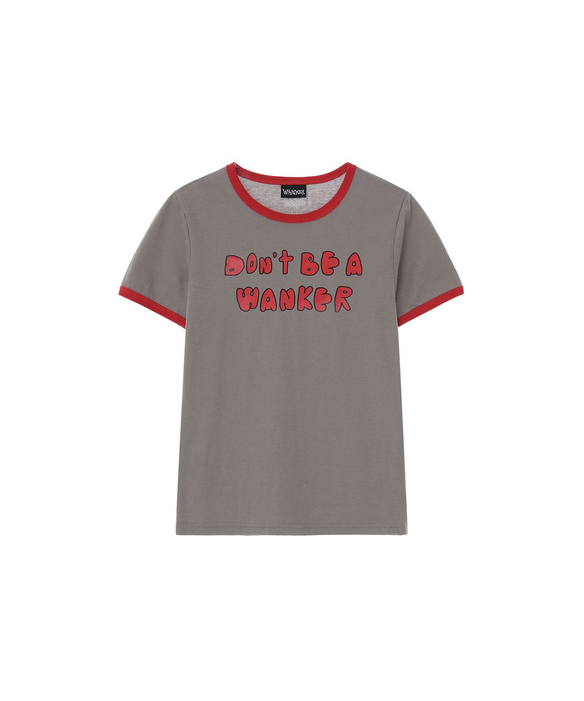 웡커(WANKER) DONT BE A WANKER BABY T-SHIRT GRAY/RED