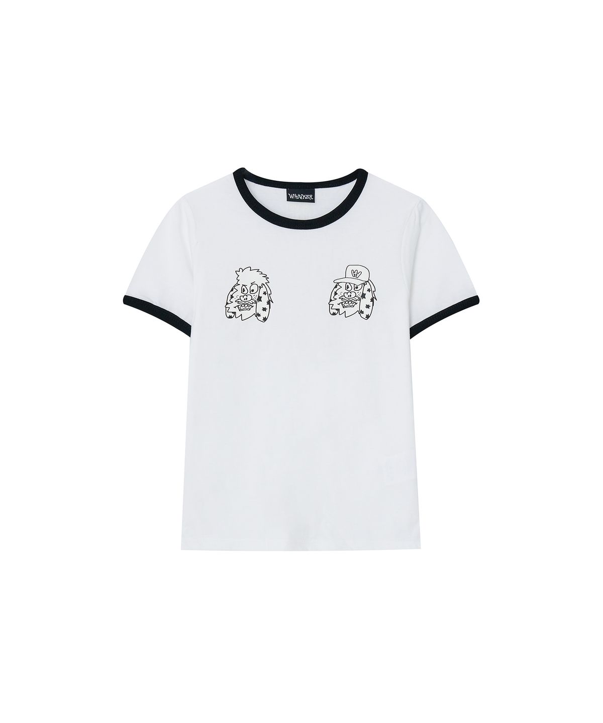 웡커(WANKER) TWO WHITE GOBARI SHORT SLEEVE T-SHIRT