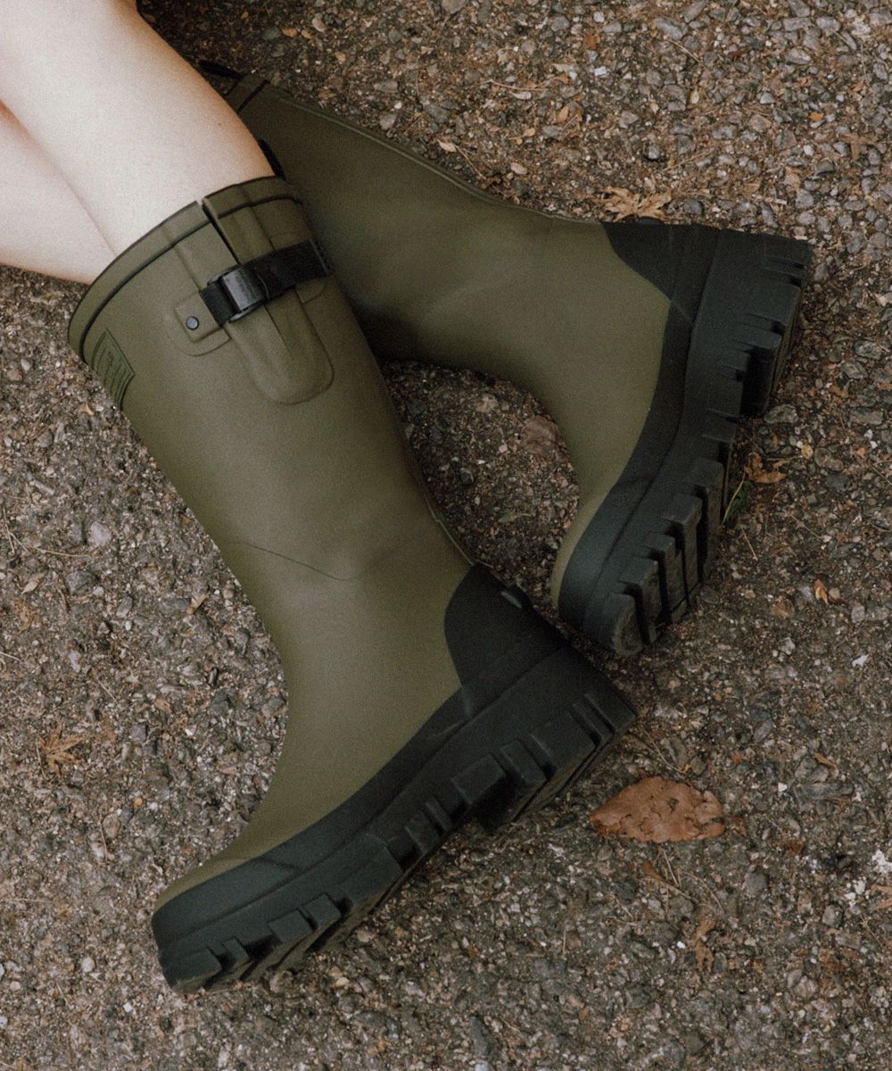 MUSINSA | ROCKFISH WEATHERWEAR FLATFORM WEAVING RAIN BOOTS
