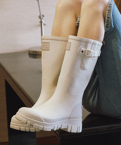 MUSINSA | ROCKFISH WEATHERWEAR FLATFORM WEAVING RAIN BOOTS