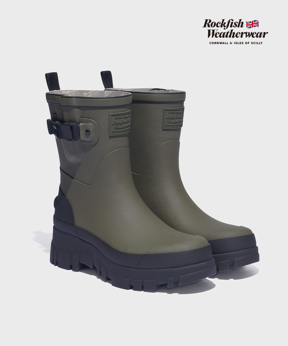MUSINSA | ROCKFISH WEATHERWEAR FLATFORM WEAVING RAIN BOOTS