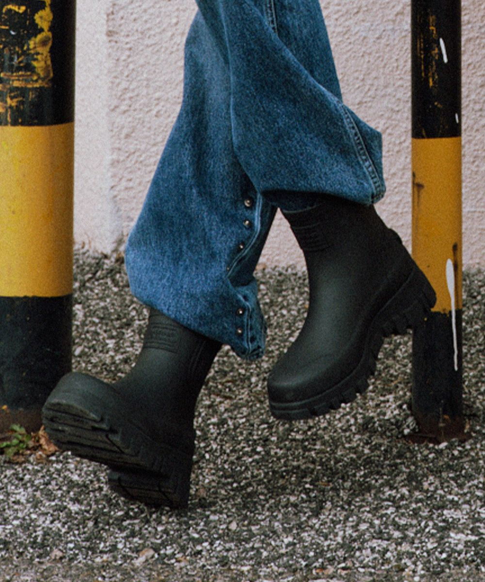 MUSINSA | ROCKFISH WEATHERWEAR FLATFORM CHELSEA RAIN BOOTS