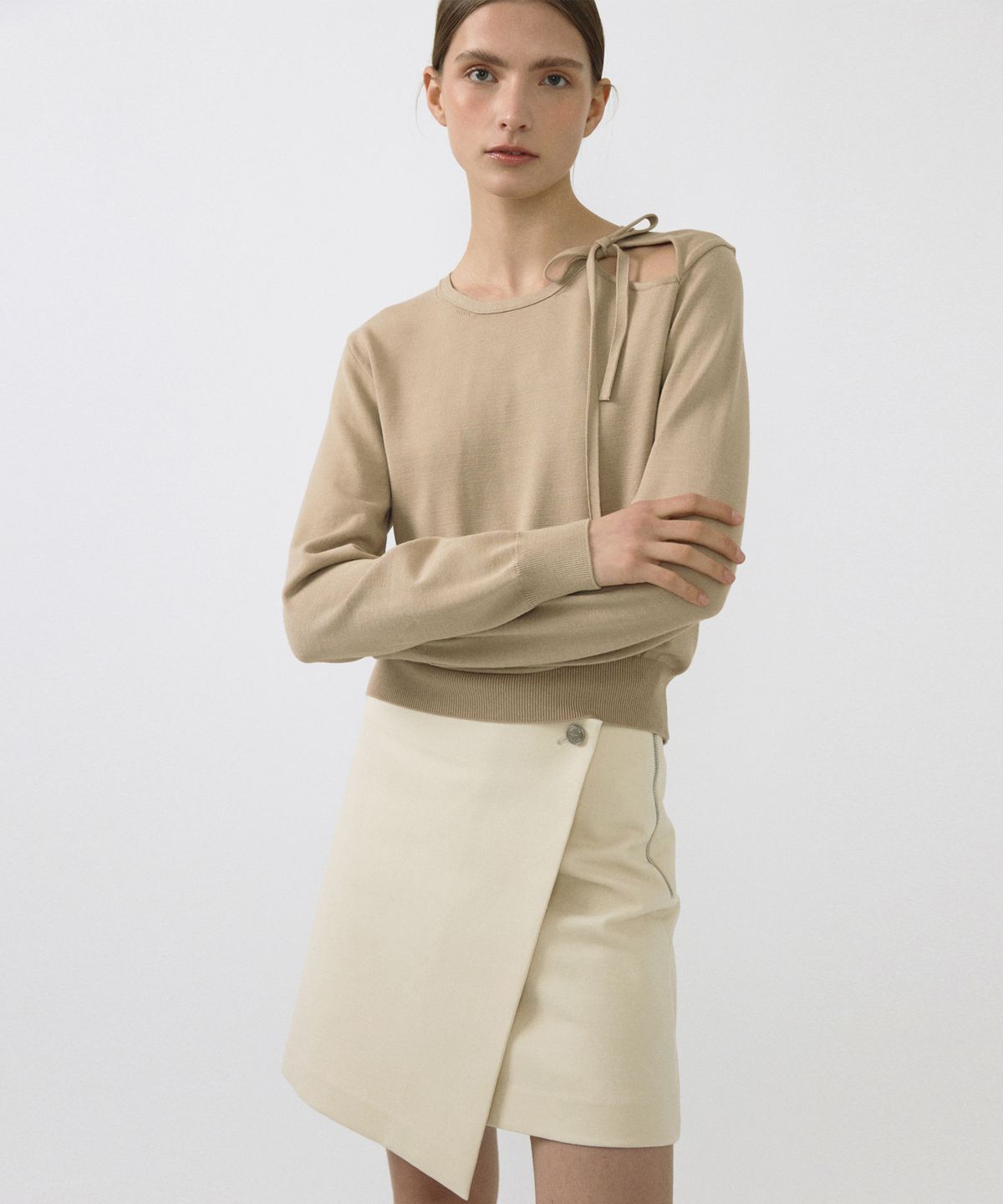 오떼뜨(OCTETTE) COTTON BUTTON WRAP SK_CREAM