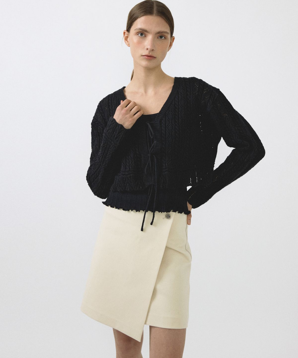 오떼뜨(OCTETTE) COTTON BUTTON WRAP SK_CREAM