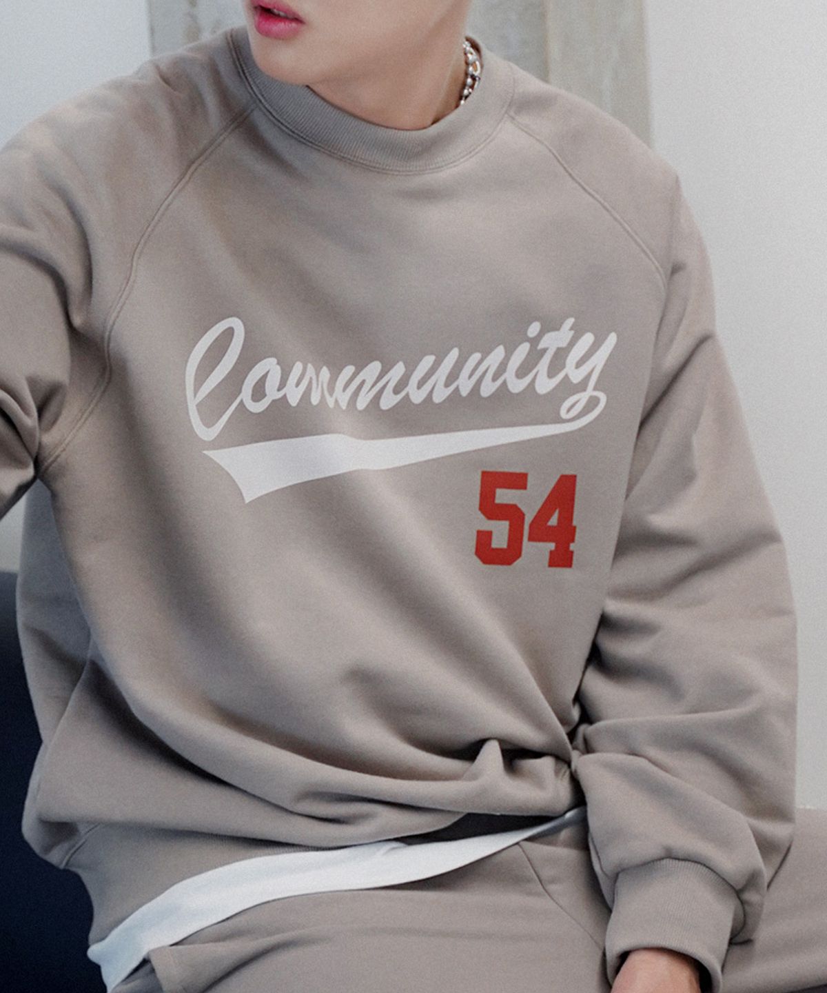 더마일(THEMILE) [SET]COMMUNITY 54 SWEAT SHIRTS PANTS - BROWN