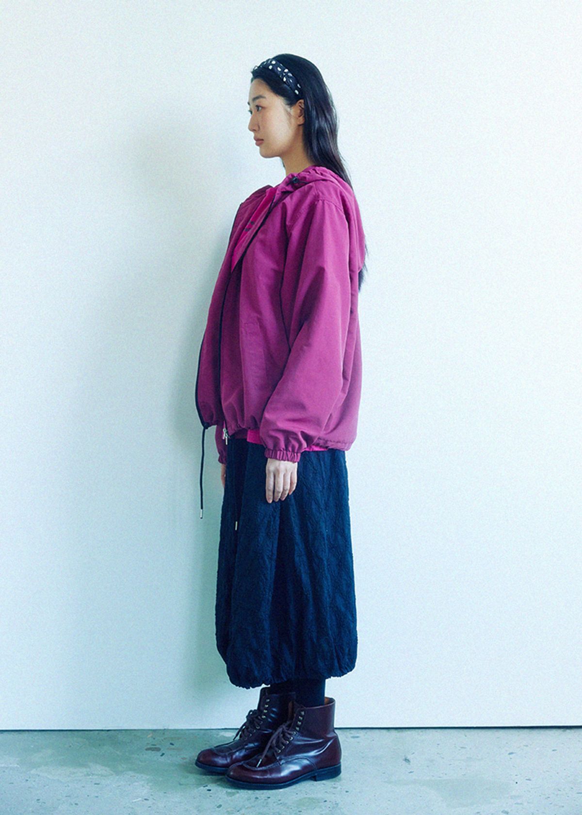 쿠키시(KOOKEESEE) 나일론 윈드브레이커 (마젠타)