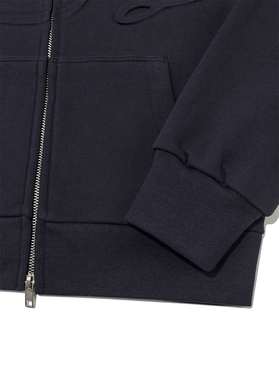 MUSINSA | GLOWNY JORDAN CROP ZIP-UP HOODIE (NAVY)