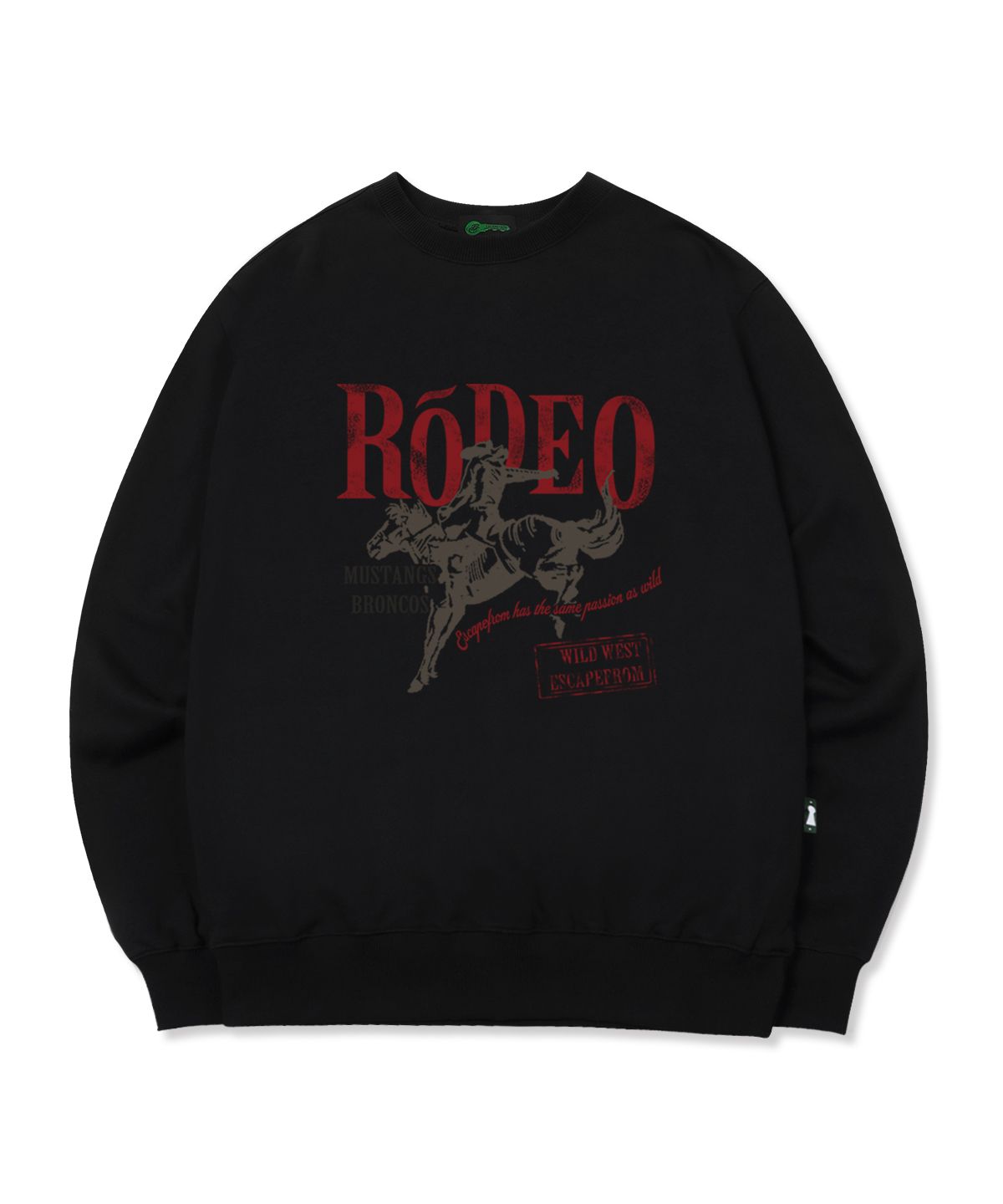 이스케이프프롬(ESCAPEFROM) ESCF RODEO 프린트 맨투맨 블랙