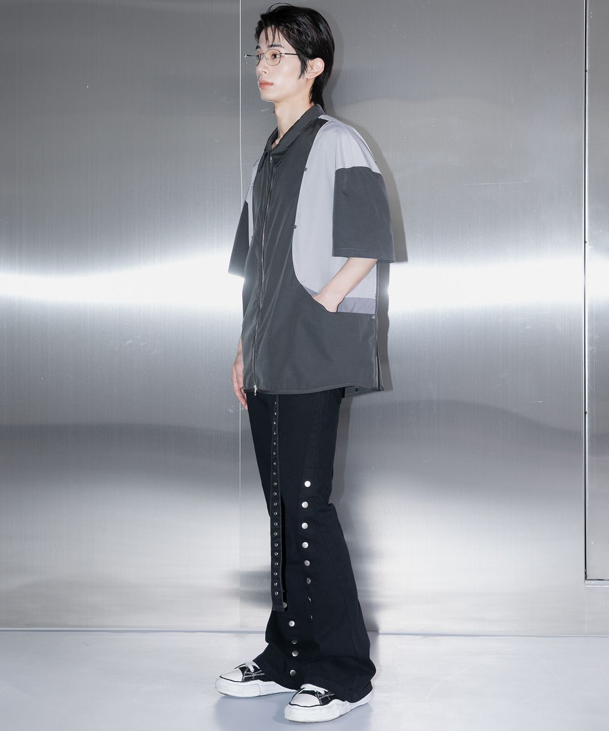 플레이버리즘(FLAVORISM) CURVED POCKET ZIP-UP SHIRT (TO0019-1)