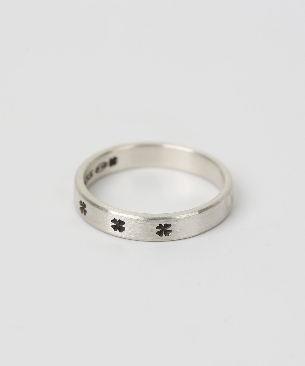 그레이노이즈(GRAYNOISE) Clover simple rail ring BK (925 silver)