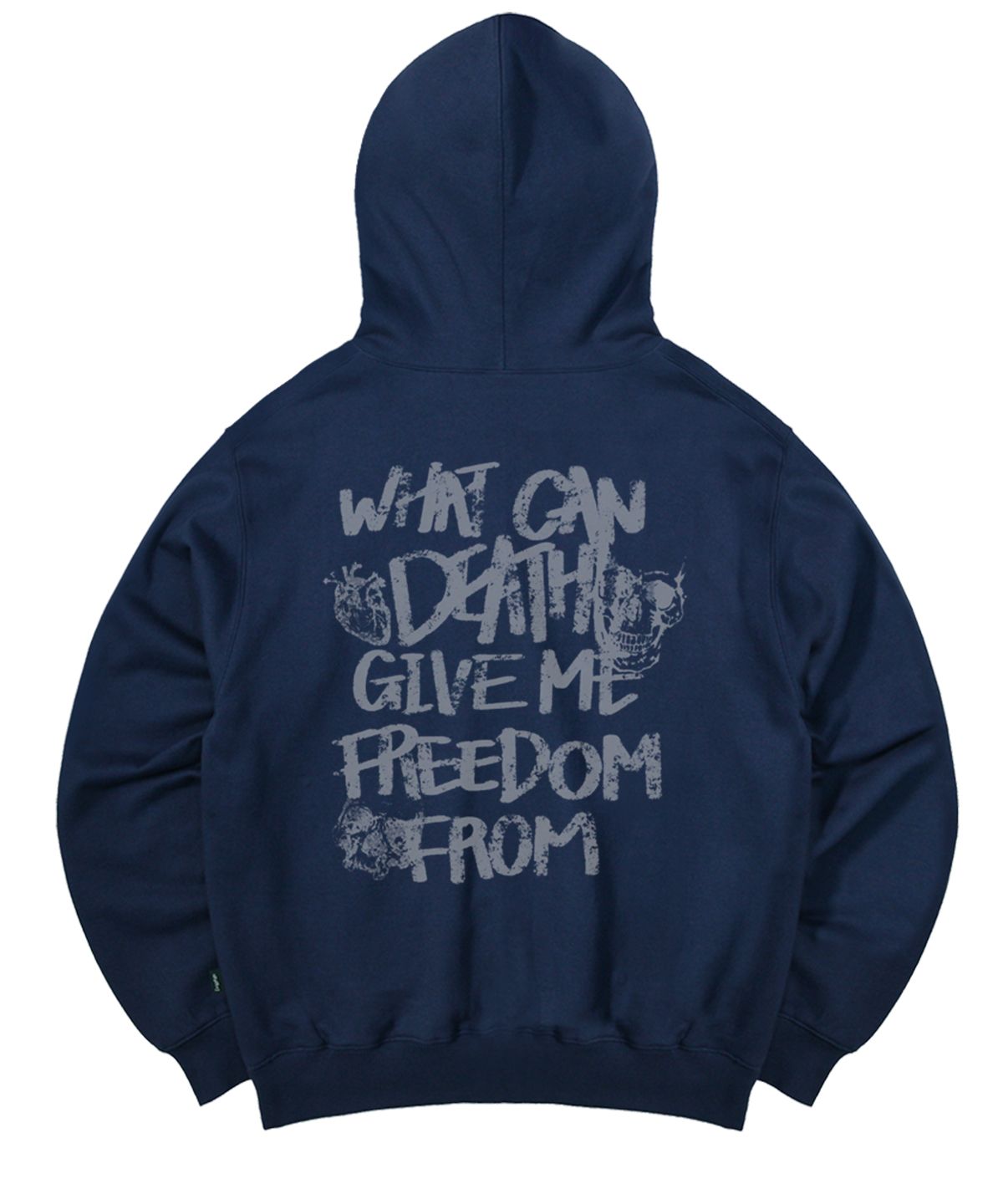 이스케이프프롬(ESCAPEFROM) Death for Freedom 프린트 후드티 딥블루