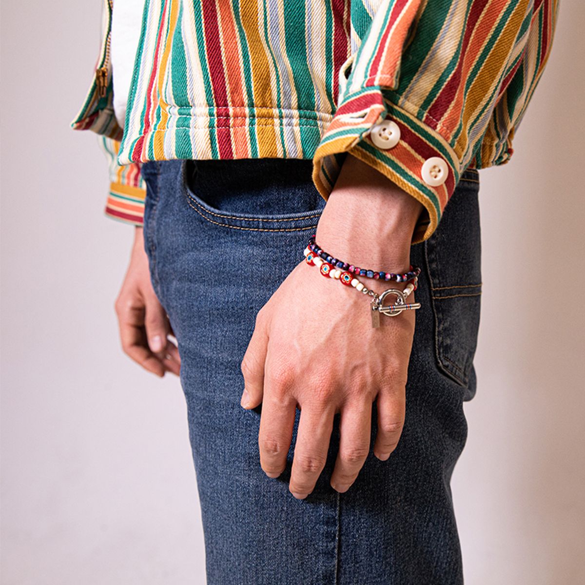 어센틱모즈(AUTHENTICMODS) AnTi poP beads bracelet(red)