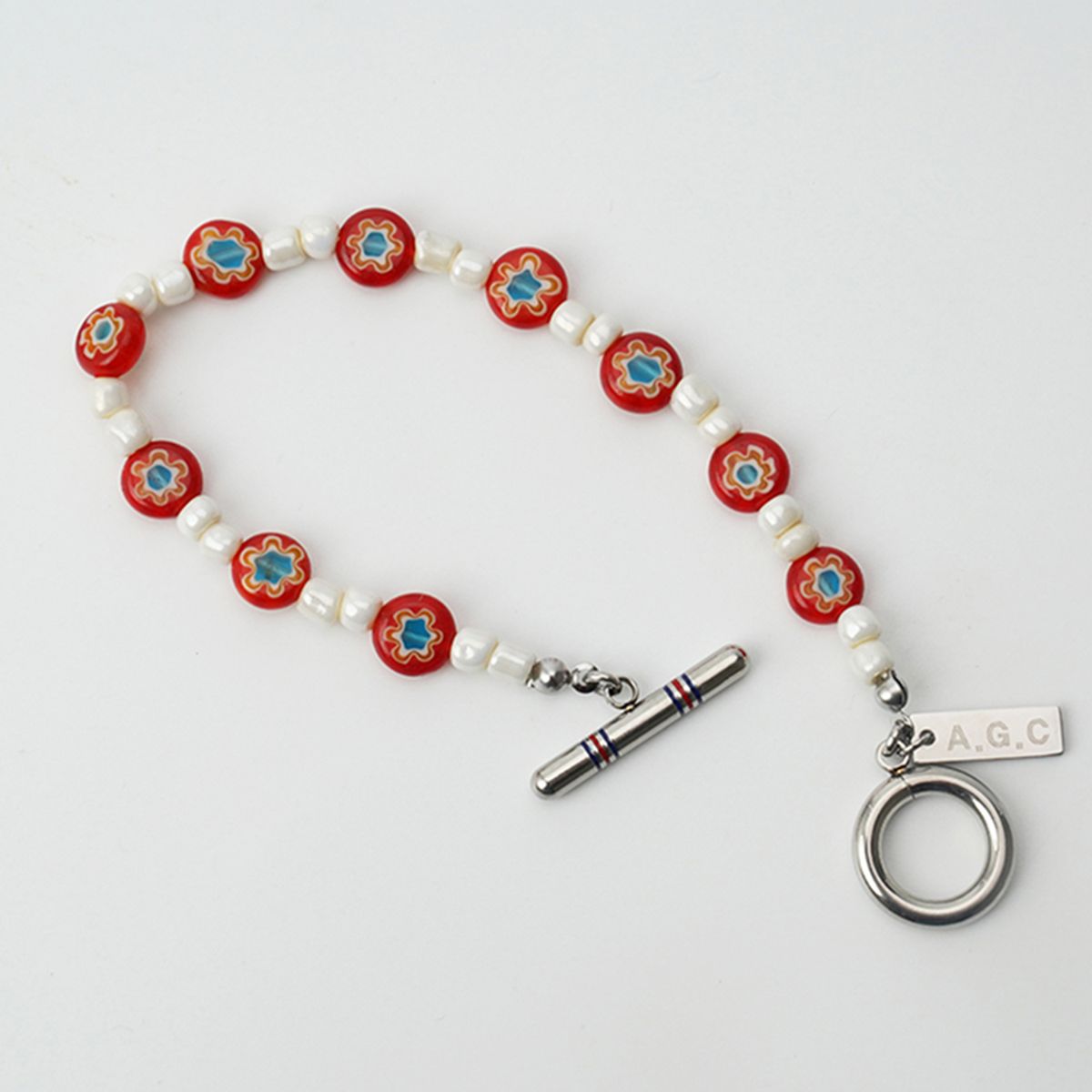 어센틱모즈(AUTHENTICMODS) AnTi poP beads bracelet(red)