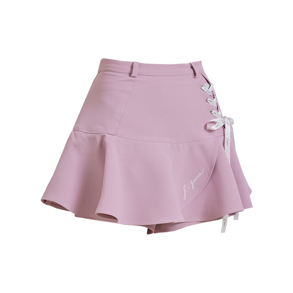 제이제인(J.JANE) 레이스업 플라워 큐롯 팬츠 (Pink)