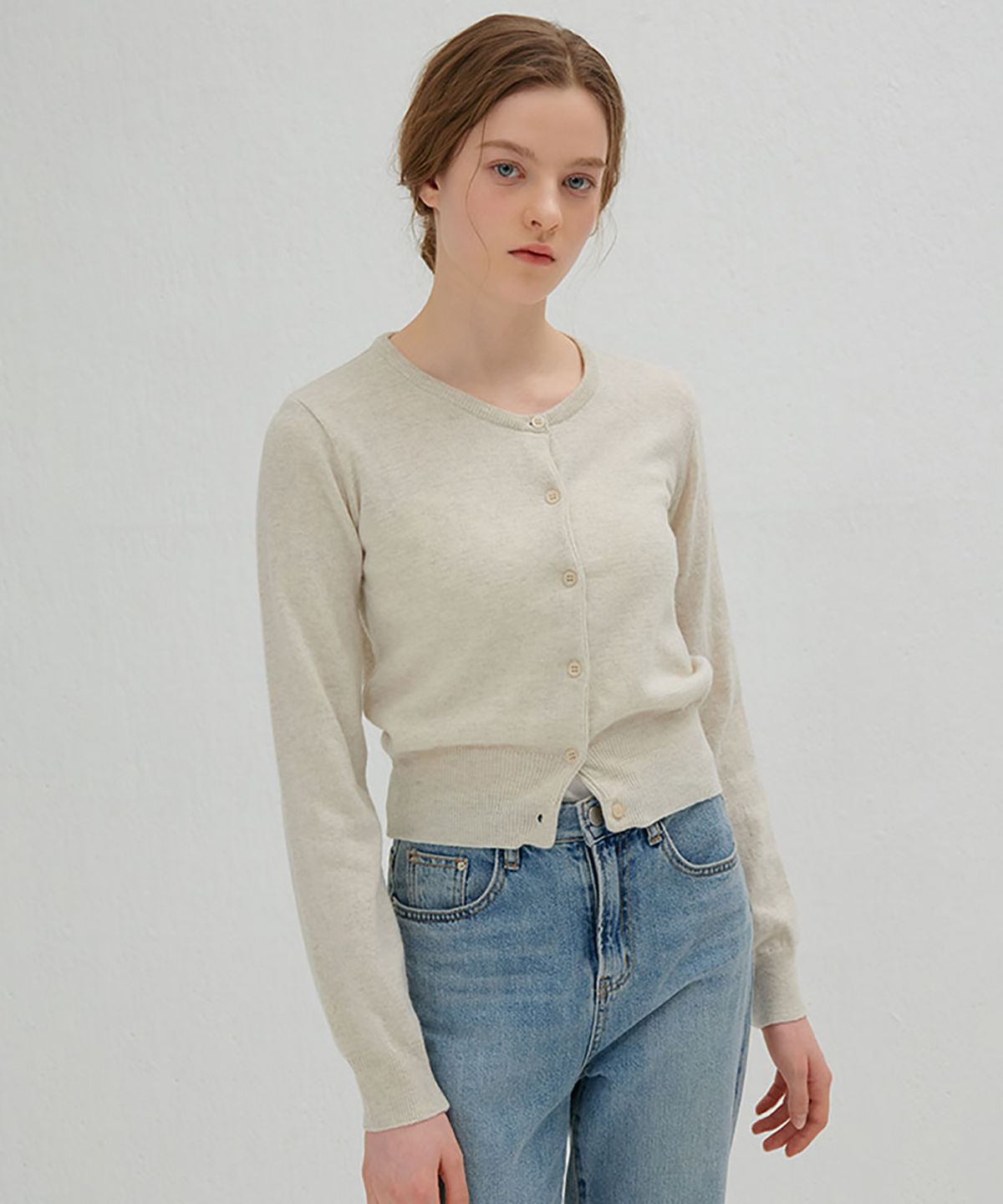 카미노(CAMINO) 라운드 가디건 오트밀